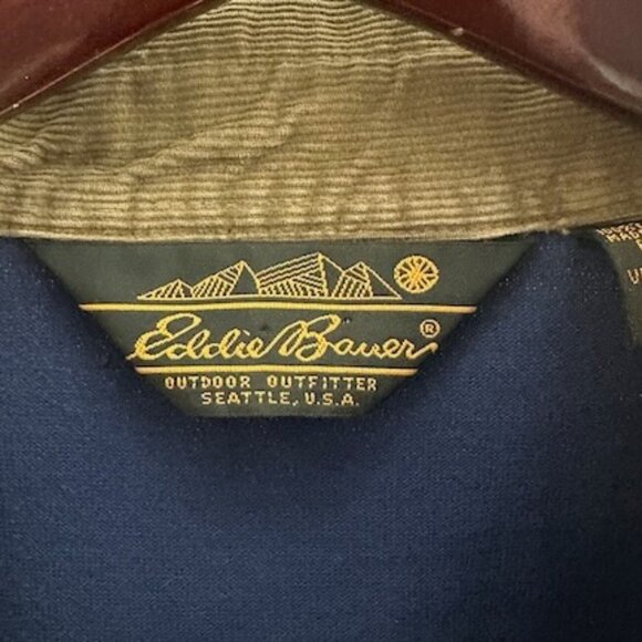 Vintage Eddie Bauer Plaid Rugby Corduroy Collar Long Sleeve Shirt  Size M/M GUC - Picture 5 of 11